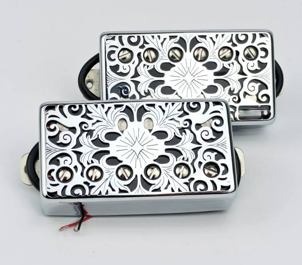 Chrome Vintage Hollowed Guitar Humbucker Pickup Covers Fit Epiphone Le