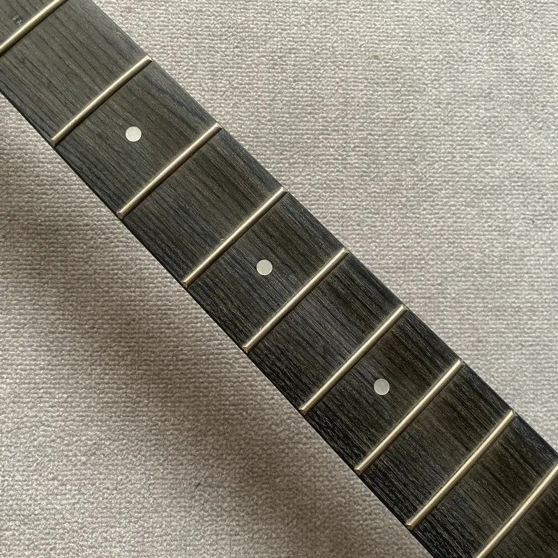 Metallic Silver 5 String Bass Basswood Body with Maple Neck, Rosewood