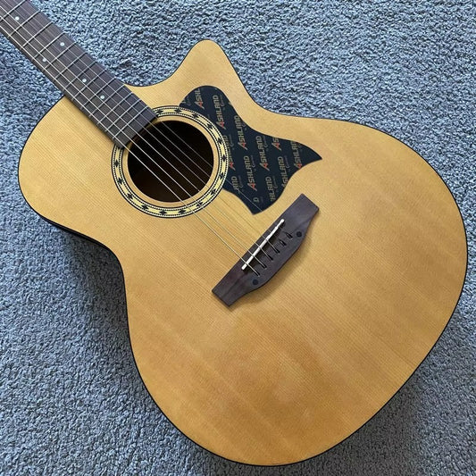 41 Inch Acoustic Guitar, Spruce Wood Top Body, Mahogany Neck, Rosewood
