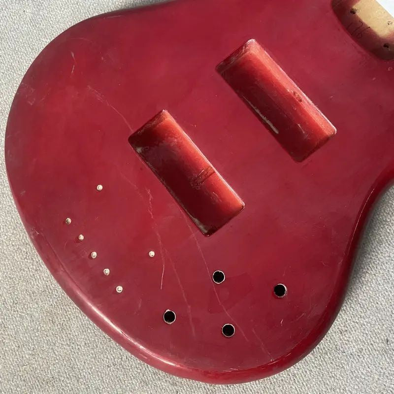Red Basswood 4 String Electric Bass Body