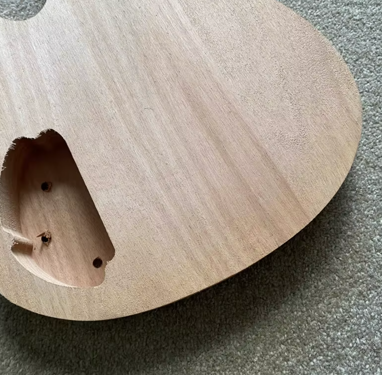 Mahogany Wood 4 String Bass Body Unfinished DIY Project