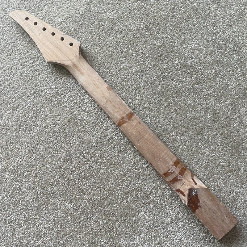 Maple Electric Guitar Neck, Rosewood Fingerboard, Roses Flowers Inlay