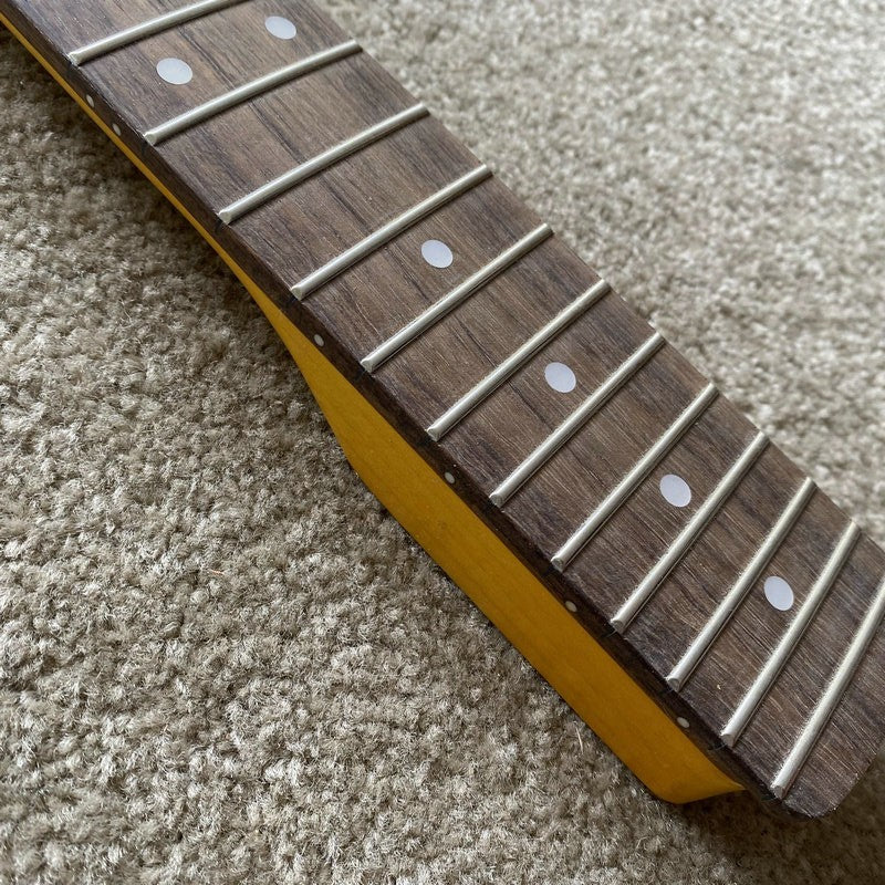 Yellow Guitar Maple Wood Strat Style Neck, Rosewood 22 Frets Fingerboa
