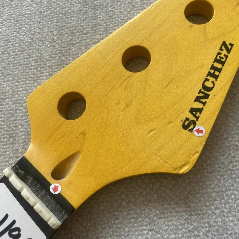 Yellow Sanchez 4 String Bass Maple Neck, Rosewood Fingerboard 20 Frets