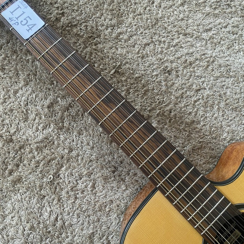LAG 12 String Acoustic Electric Guitar, Mahogany Spruce Body, Rosewood