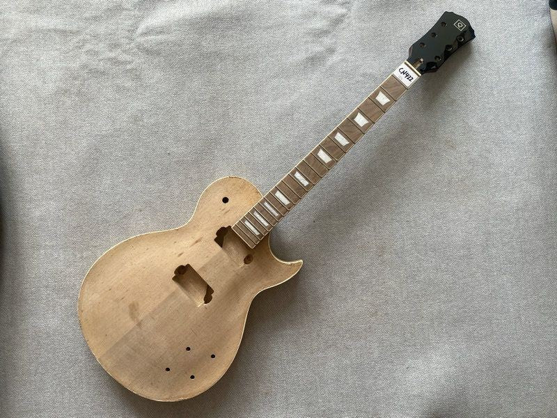 Unfinished Guitar Basswood Body with Neck, Rosewood Fingerboard Fit Le