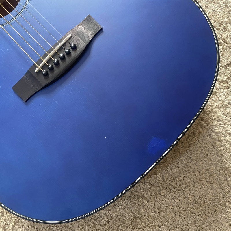 Blue 41 Inch Acoustic Guitar, Spruce Plywood Body, Mahogany Neck