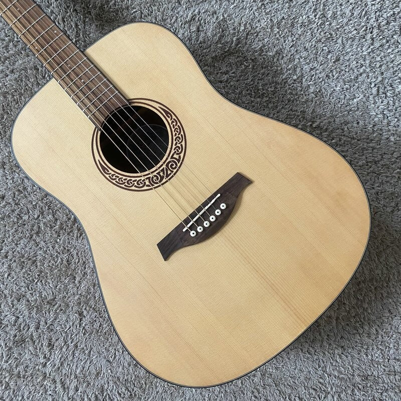 Luna Acoustic Guitar, Spruce Top Body, Mahogany Neck, Rosewood Fingerb