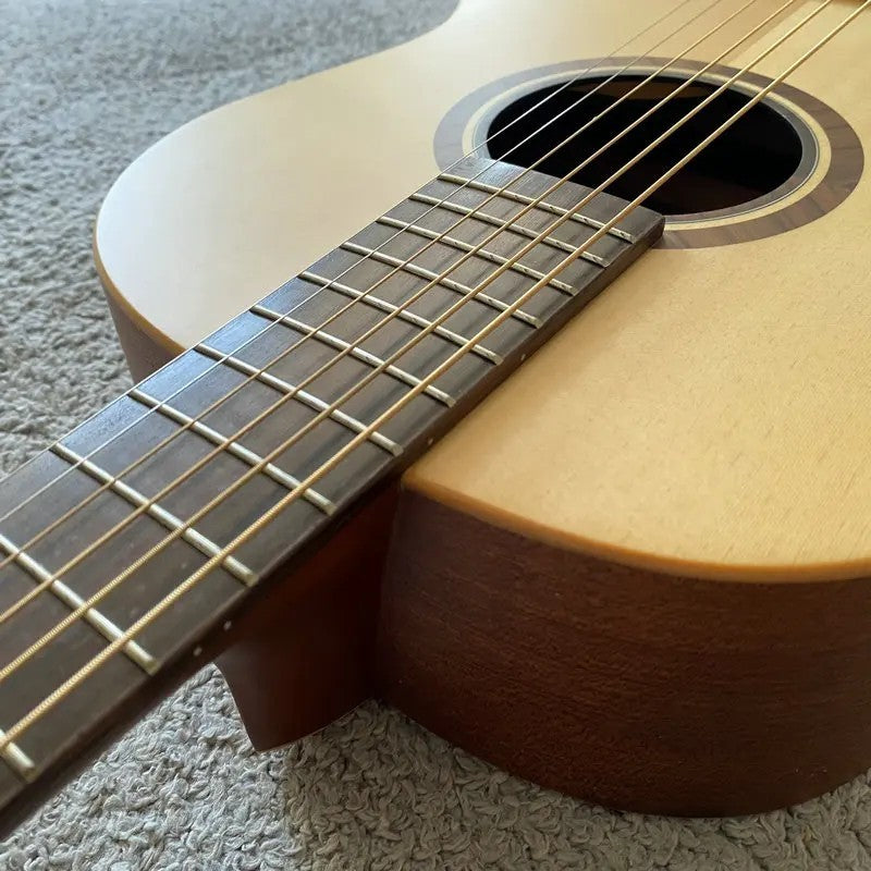 38" Parlor Acoustic Guitar, Solid Top Spruce Body, Mahogany Neck