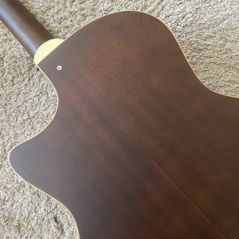 Luna Engraved Red Pine Top Acoustic Guitar, Mahogany Neck, Rosewood Fi