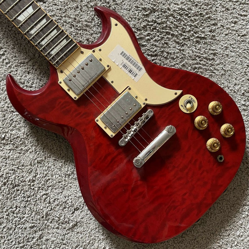 Samick Red Electric Guitar, Mahogany Body, Rosewood Fingerboard Neck