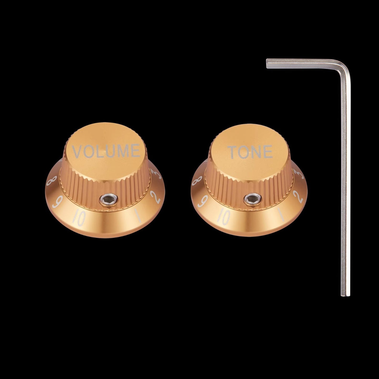 Gold Aluminum Guitar Volume Tone Control Knobs Fit Stratocaster Strat