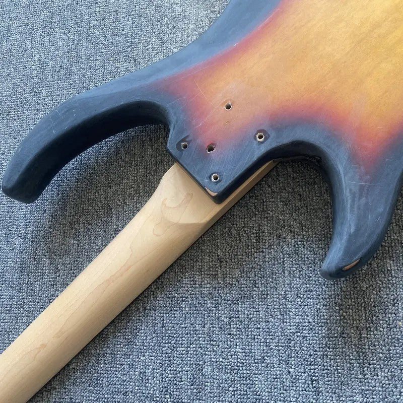 Basswood Sunburst 4 String Bass Body with Maple Neck, Rosewood Fingerb