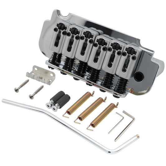 Chrome 2 Point Guitar Roller Saddles Bridge Tremolo System Fit Stratoc