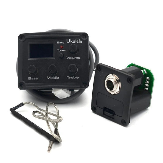 3 Band Ukulele EQ Equalizer Preamp Piezo Pickup with Tuner