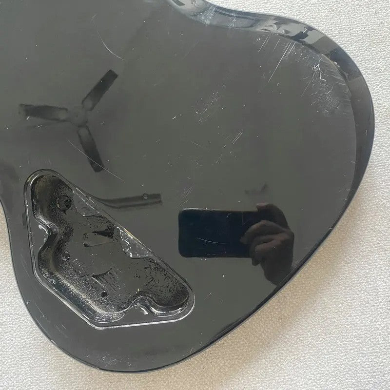 Glossy Black Basswood Guitar Body with Maple Neck, Rosewood Fingerboar