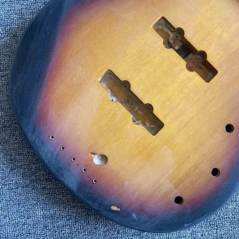 Basswood Sunburst 4 String Bass Body with Maple Neck, Rosewood Fingerb