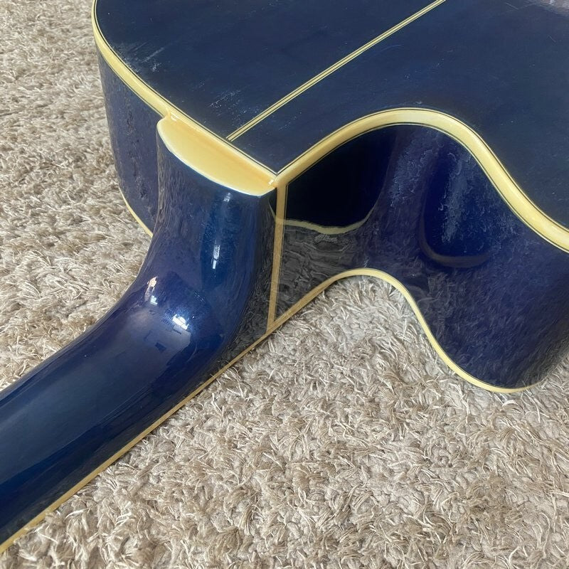 Ibanez Blue 4 String Acoustic Electric Bass, Spruce Top Body, Mahogany