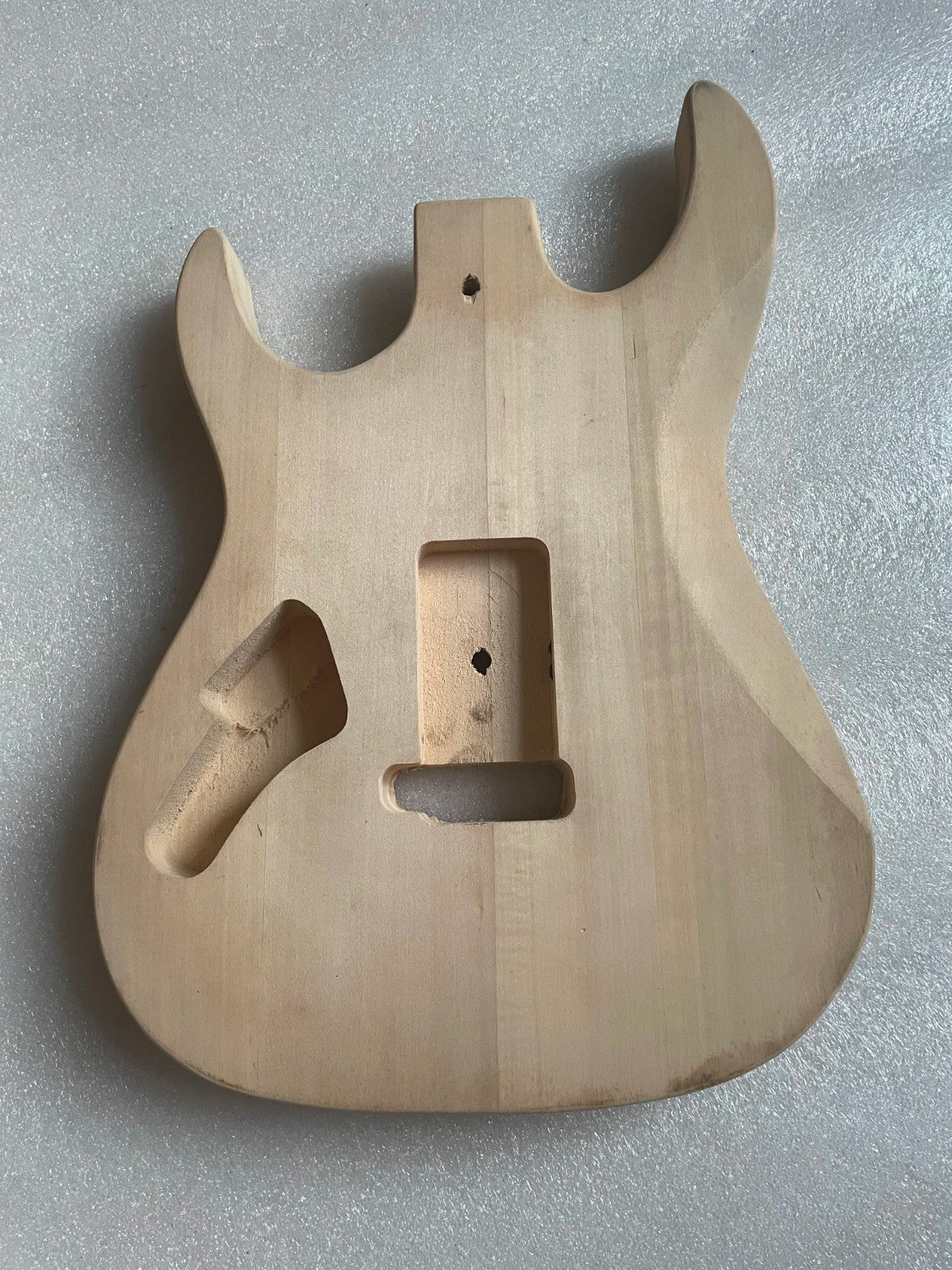 Unfinished Basswood HSS Guitar Body with Engraved Shark Top DIY Projec