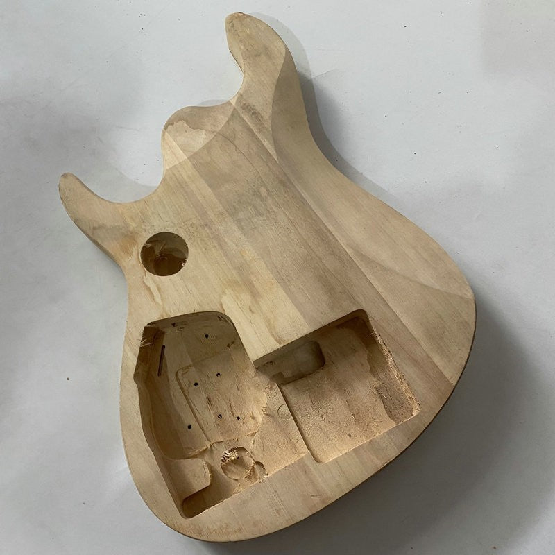 HH Basswood Guitar Double Cutaway Body with Tiger Maple Top