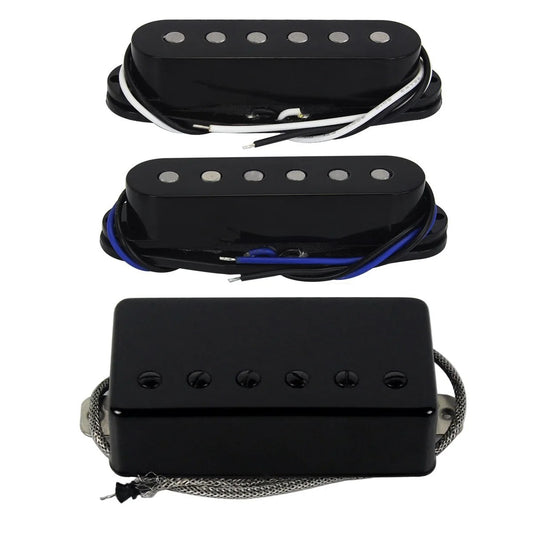 Black Alnico V Guitar SSH Humbucker Single Coil Pickups Fit Stratocast