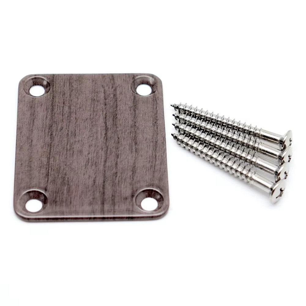 Wood Grain Finish Guitar Bass Neck Plate Fit Fender,Peavey,Washburn,Ib