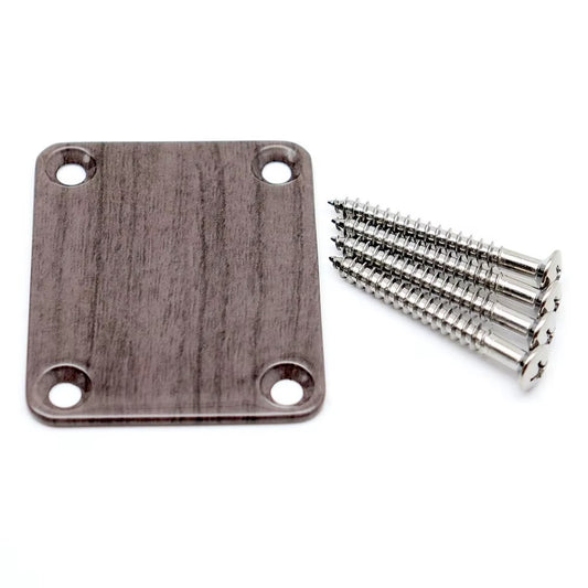 Wood Grain Finish Guitar Bass Neck Plate Fit Fender,Peavey,Washburn,Ib