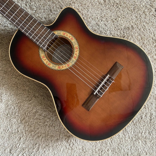 Sunburst Finish Classical Guitar, Mahogany Neck, Rosewood Fingerboard
