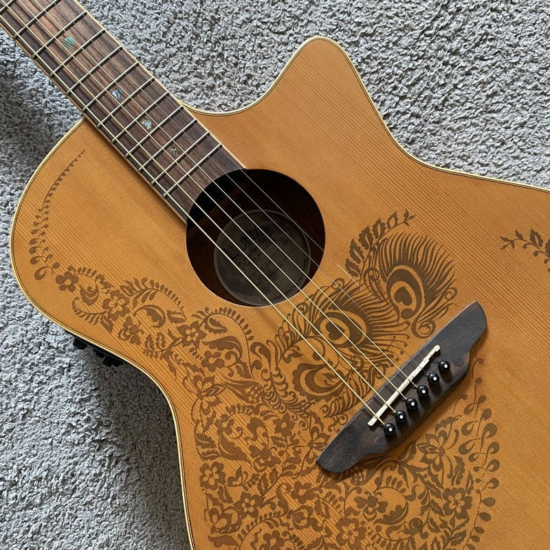 Luna Acoustic Electric Guitar, Pine Wood Top Body, Mahogany Neck