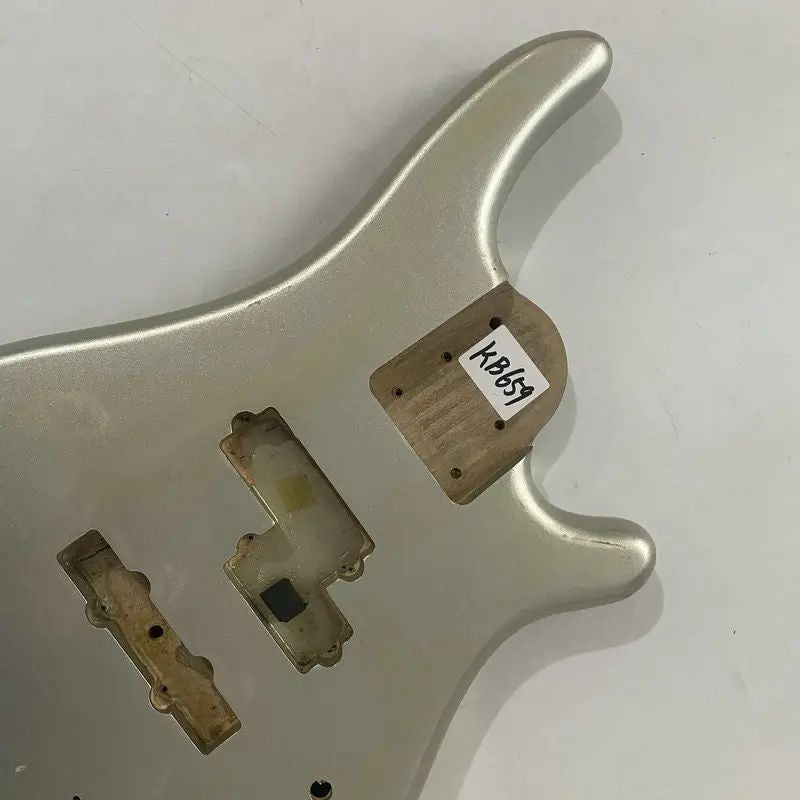 Metallic Silver Basswood 4 String Bass Body DIY Project