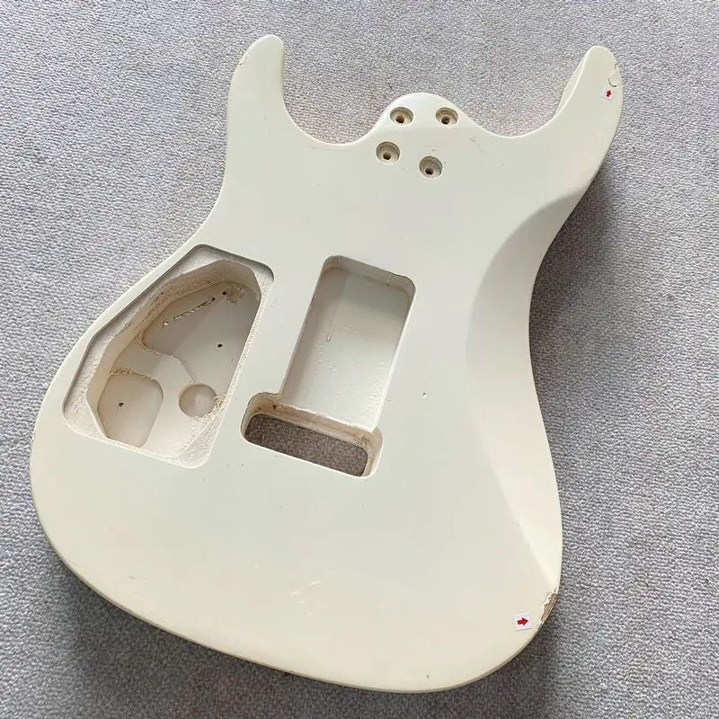 White HSS Guitar Basswood Double Cutaway Body
