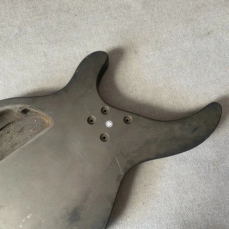 Metallic Silver 4 String Bass Basswood Body
