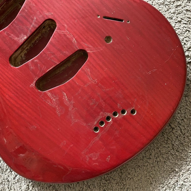 Red SSS Electric Guitar, Ash Wood Body, Maple Neck, Rosewood Fingerboa