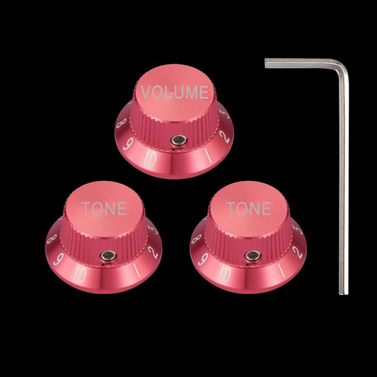 Red Aluminum Guitar Volume Tone Control Knobs Fit Stratocaster Strat