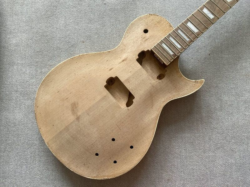 Unfinished Guitar Basswood Body with Neck, Rosewood Fingerboard Fit Le