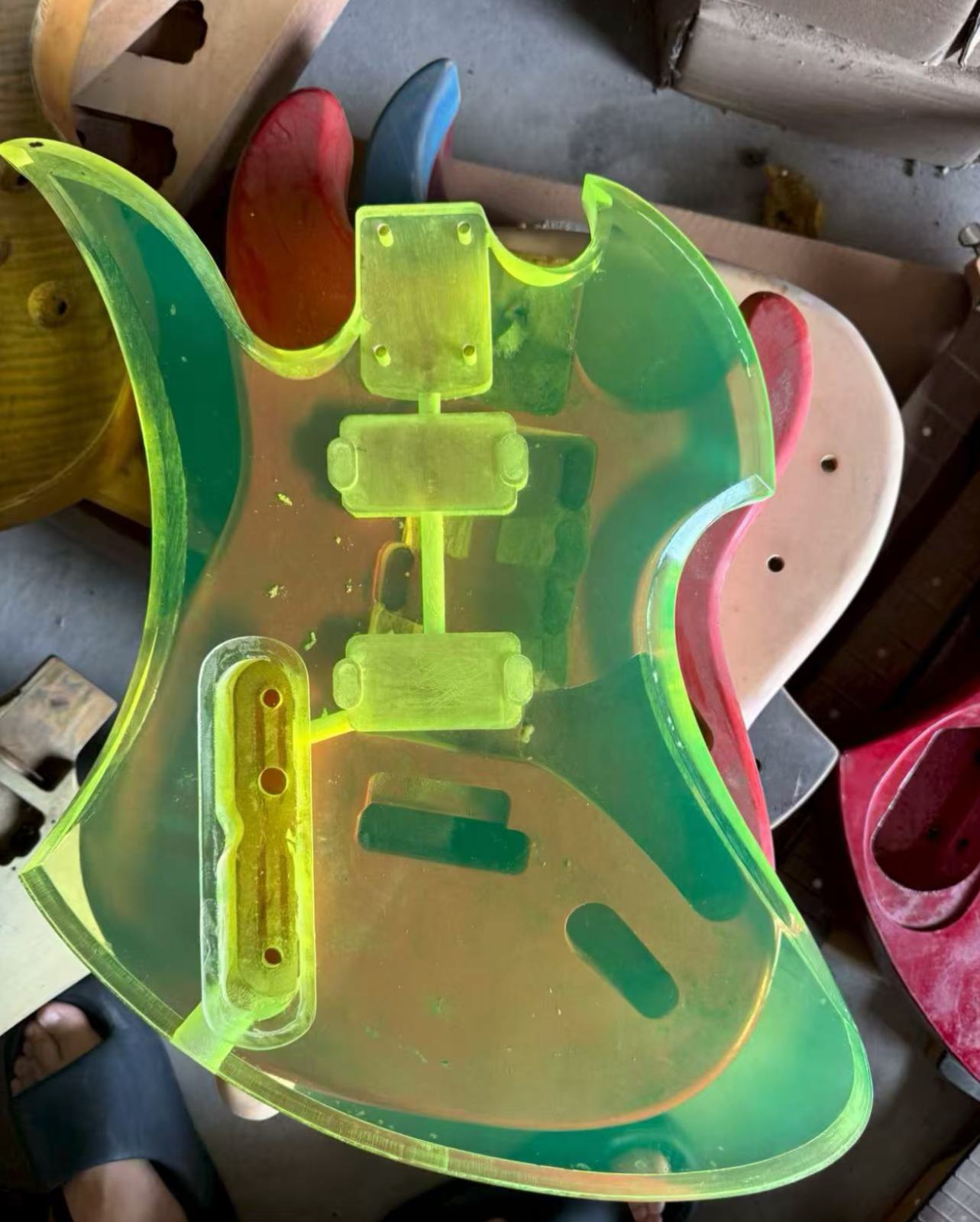 HH Yellow Acrylic Electric Guitar Body