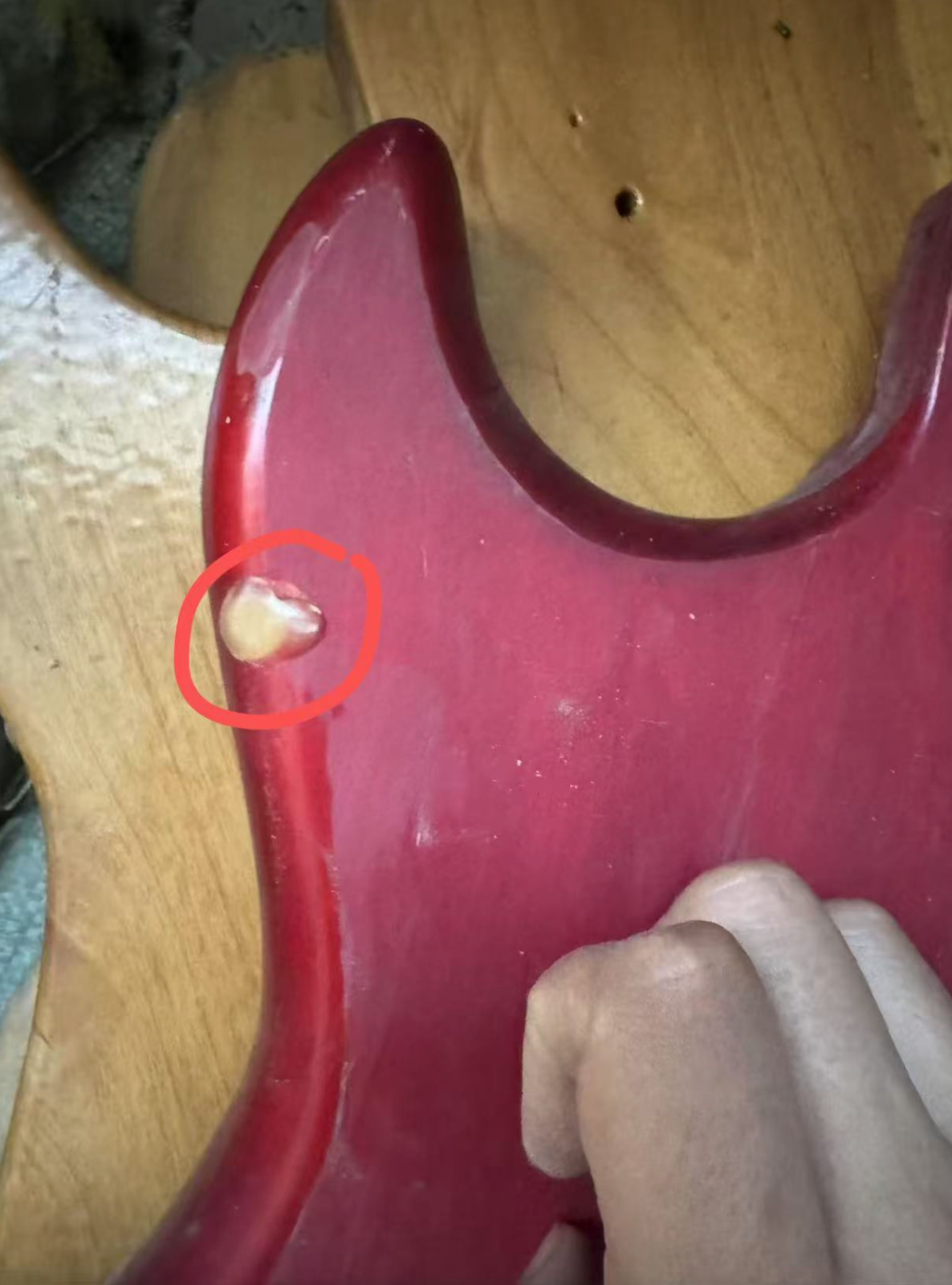 Vintage  Amoeba Red Guitar Body Fit Jaguar DIY Project