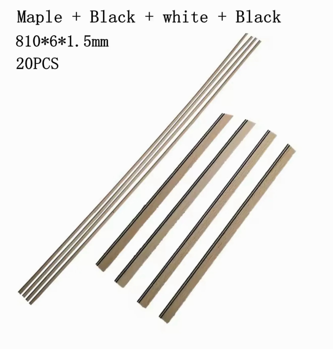 20Pcs Maple Wood Guitar Binding Inlay Lining