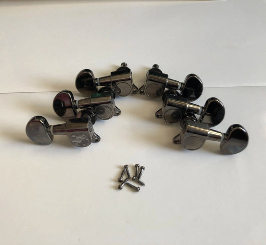 Black Nickel Guitar Tuning Pegs Machine Heads Keys Fit Washburn,Ibanez