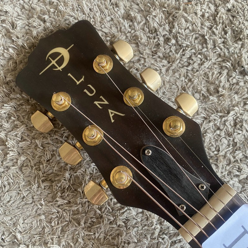 Luna Acoustic Guitar, Spruce Top Body, Mahogany Neck, Rosewood Fingerb