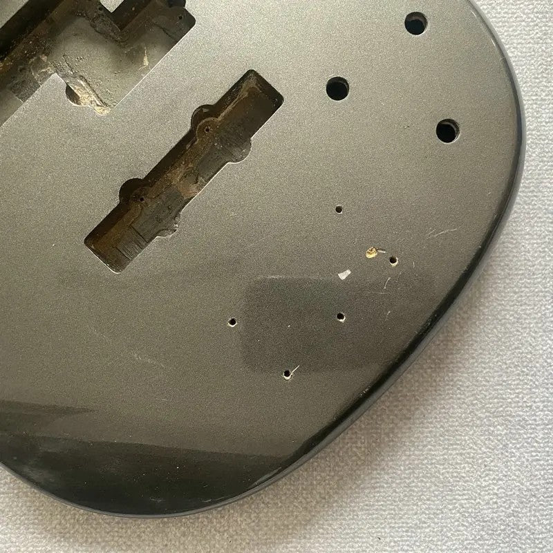 Metallic Silver 5 String Bass Basswood Body with Maple Neck, Rosewood