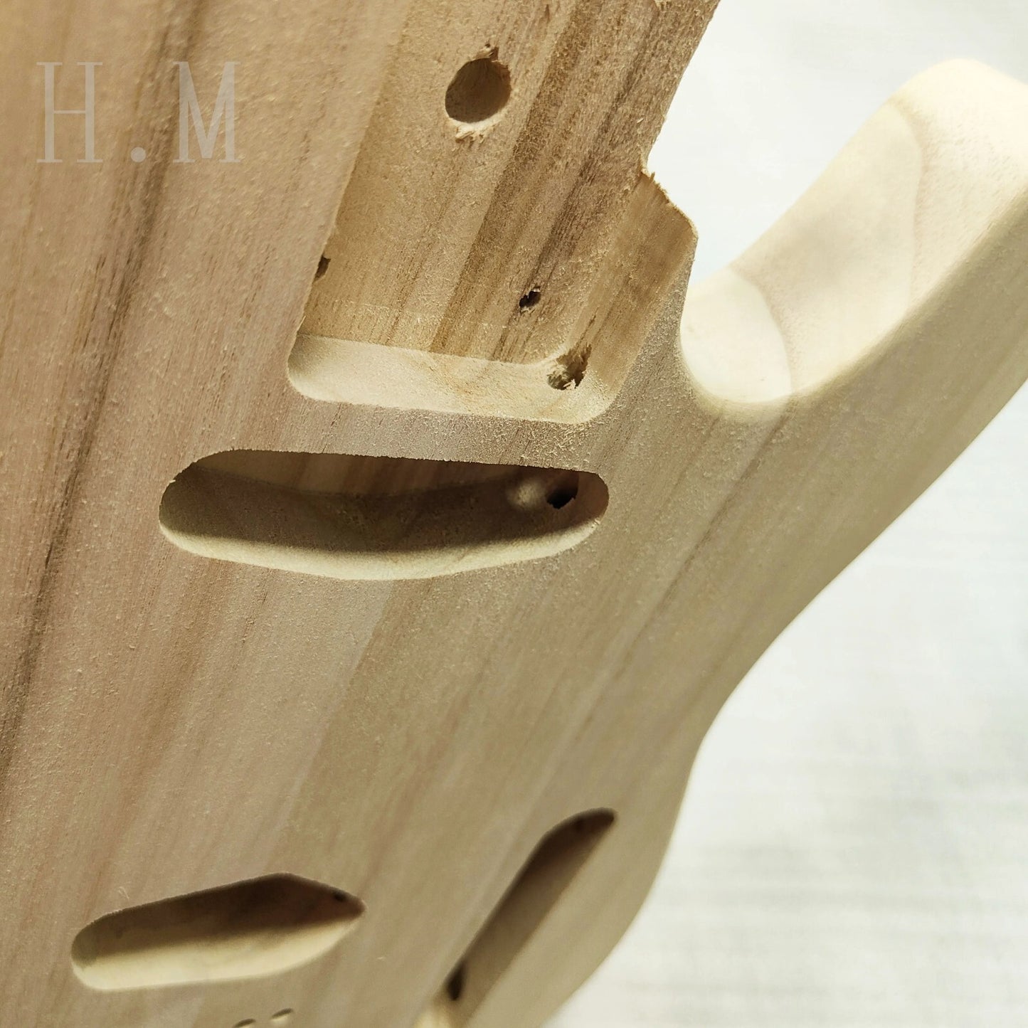 Poplar Wood Guitar Single Cut Body, String Through Bridge Fit Telecast