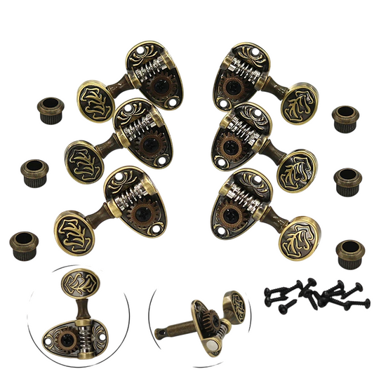 Vintage Bronze 3x3 Open Guitar Machine Heads Pegs Fit Epiphone,Washbur