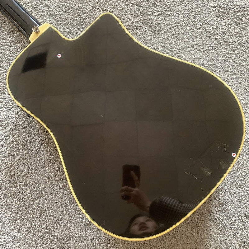 Eko Left Handed Acoustic Electric Bass, Spruce Mahogany Body, Rosewood