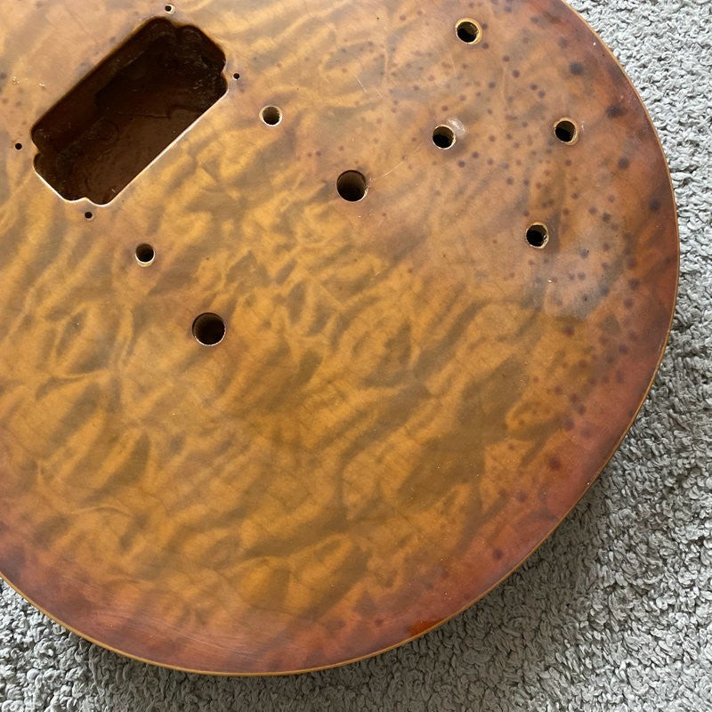 Cherry Burst Quilted Maple Top Guitar Body with Neck Fit Les Paul LP D