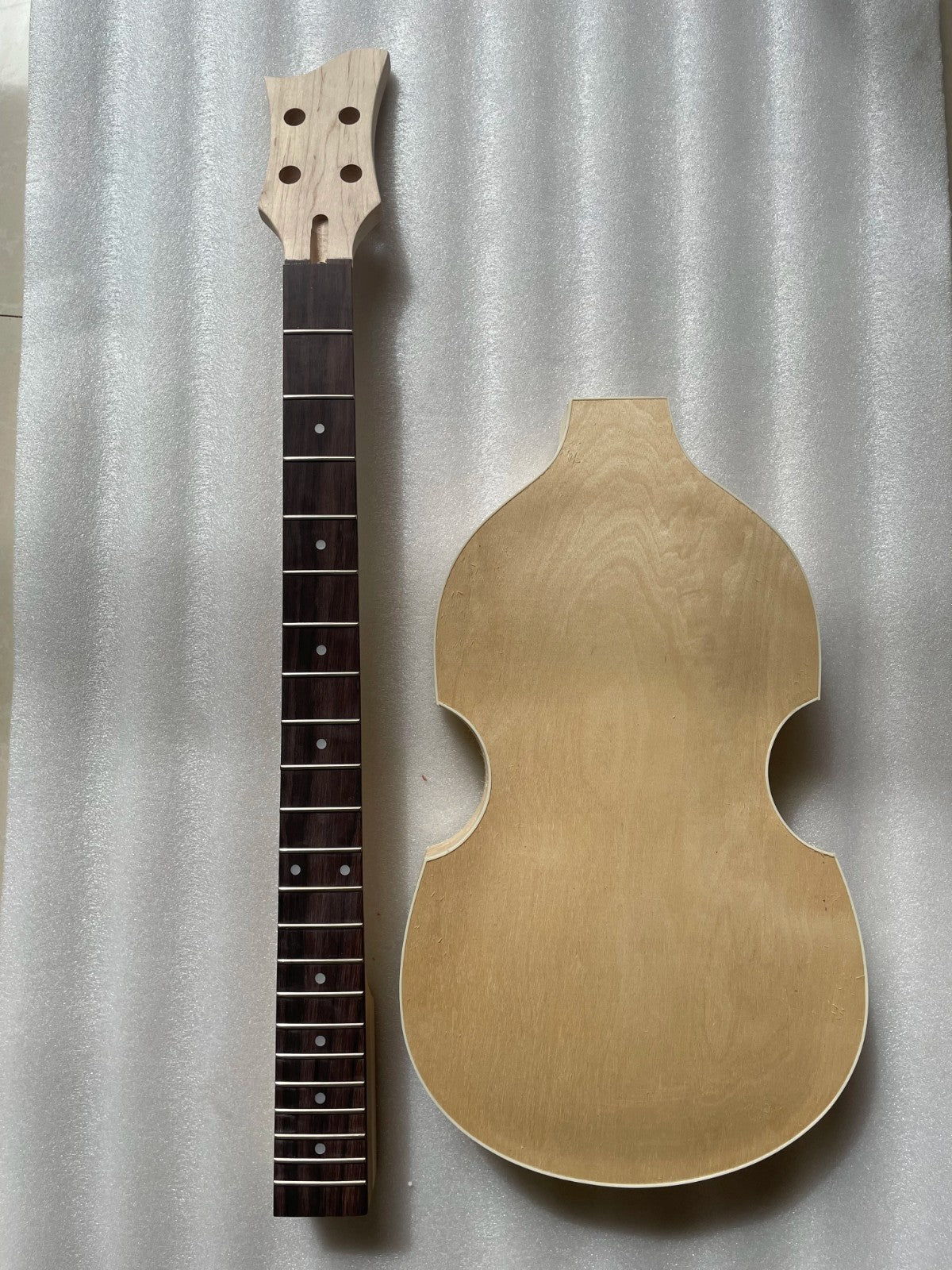 Tiger Maple Top 4 String Violin Bass DIY Project Body with Maple Neck