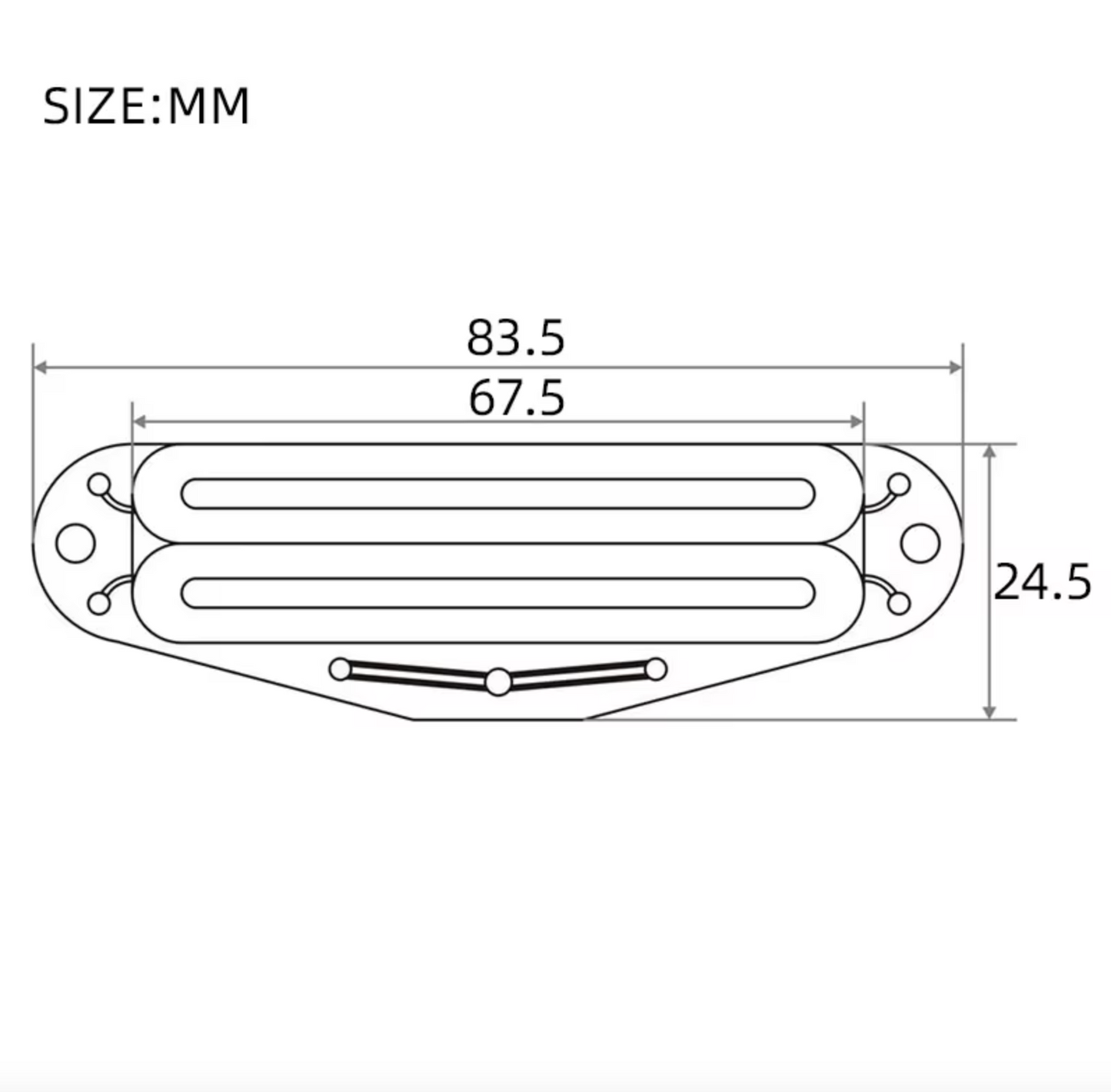 Black Dual Blades Guitar Humbucker Pickup 13-14k Fit Fender,Ibanez,Suh
