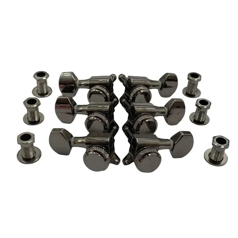 Locking 3R3L Black Nickel Guitar Machine Heads Pegs Fit Ibanez,Washbur
