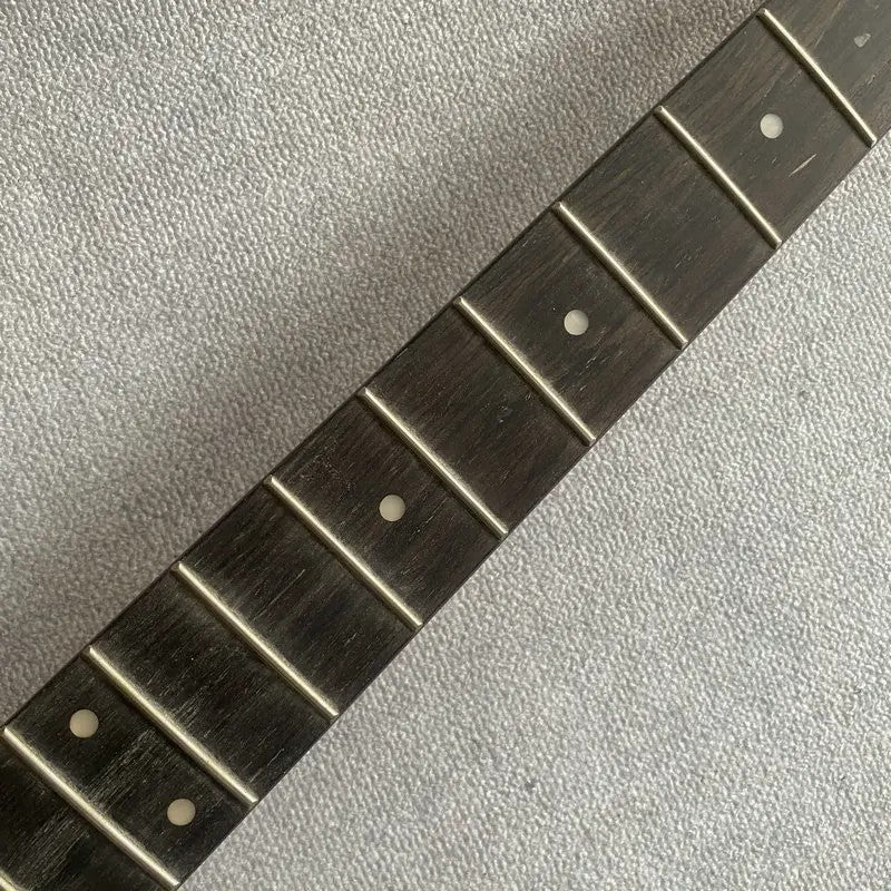 Metallic Silver 4 String Bass Basswood Body with Maple Neck, Rosewood
