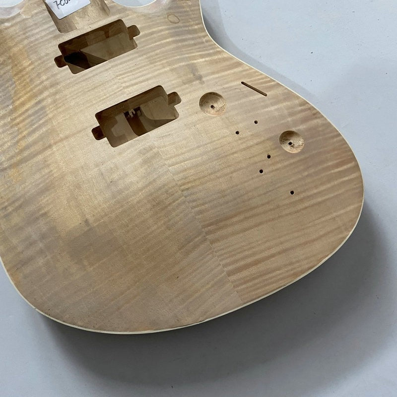 HH Basswood Guitar Double Cutaway Body with Tiger Maple Top